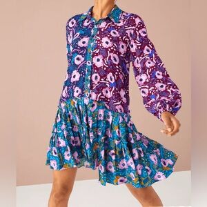 Alivia Floral Patterned Dress with Ruffled Hem, NWOT, size Medium